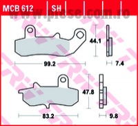 Set placute frana TRW MCB612 - Suzuki DR 650 R (92-94) - DR 650 RE (94-95) - DR 650 REU (94-95) - DR 650 RS (90-91) - DR-Z 800